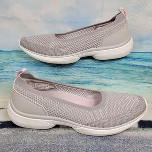 Vionic Kallie Slip On Grey Silver Metallic Loafer Sneakers Women's 8